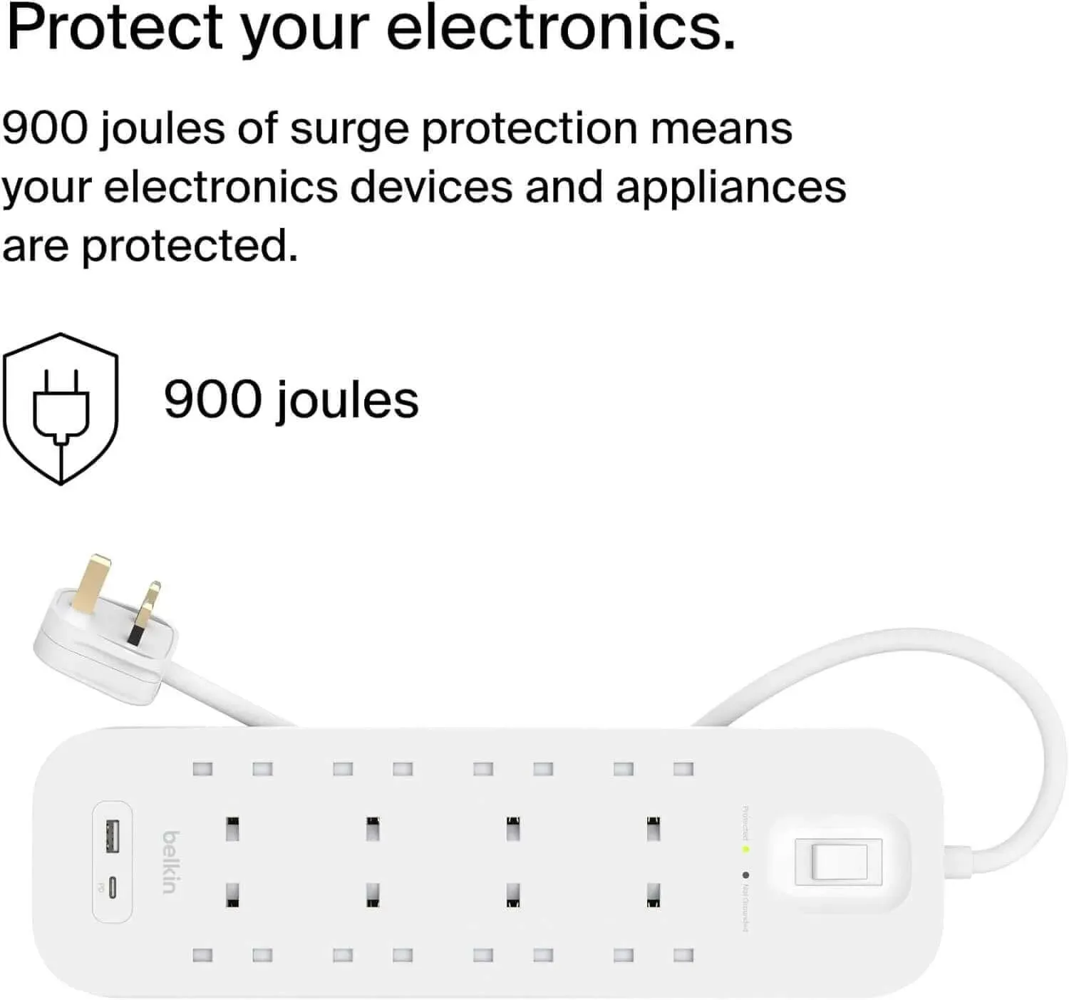 ‫محول بيلكن ٨ مداخل مع منفذ USB ومنفذ USB-C‬