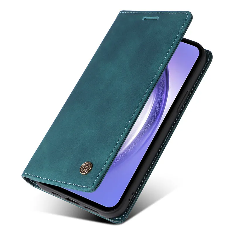 006 Series For Samsung Galaxy A54 5G Case Leather Wallet Phone Cover with Sucker Closure