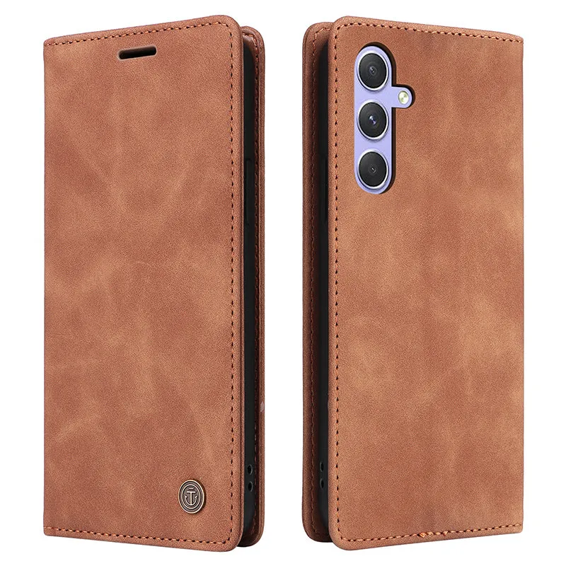 006 Series For Samsung Galaxy A54 5G Case Leather Wallet Phone Cover with Sucker Closure