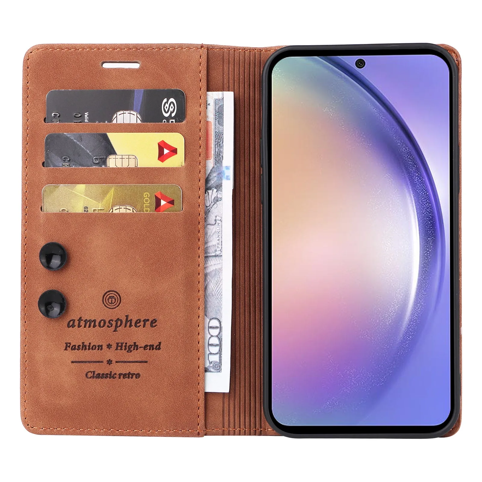 006 Series For Samsung Galaxy A54 5G Case Leather Wallet Phone Cover with Sucker Closure