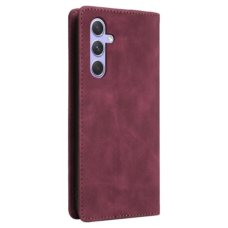 006 Series For Samsung Galaxy A54 5G Case Leather Wallet Phone Cover with Sucker Closure