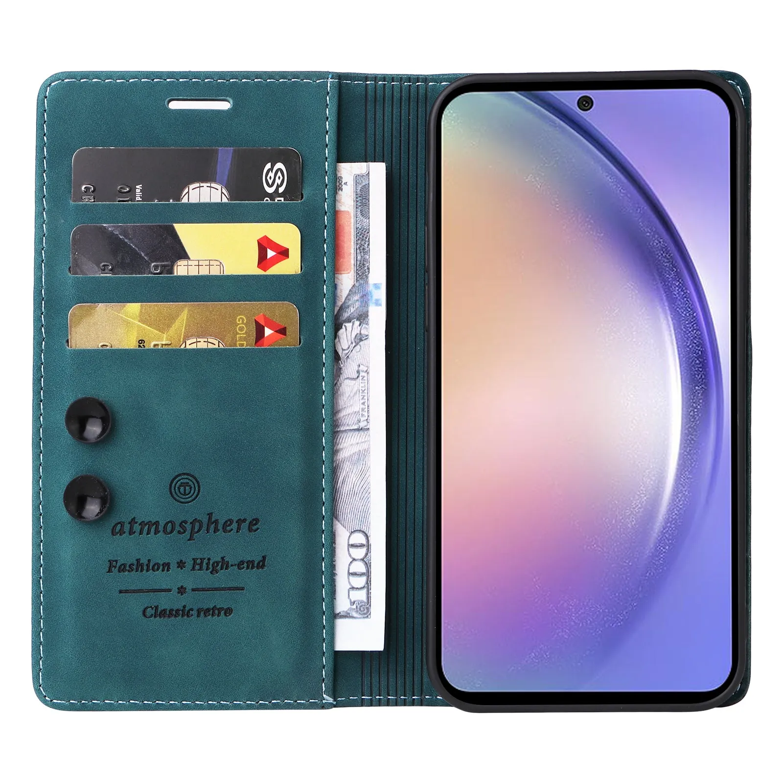 006 Series For Samsung Galaxy A54 5G Case Leather Wallet Phone Cover with Sucker Closure