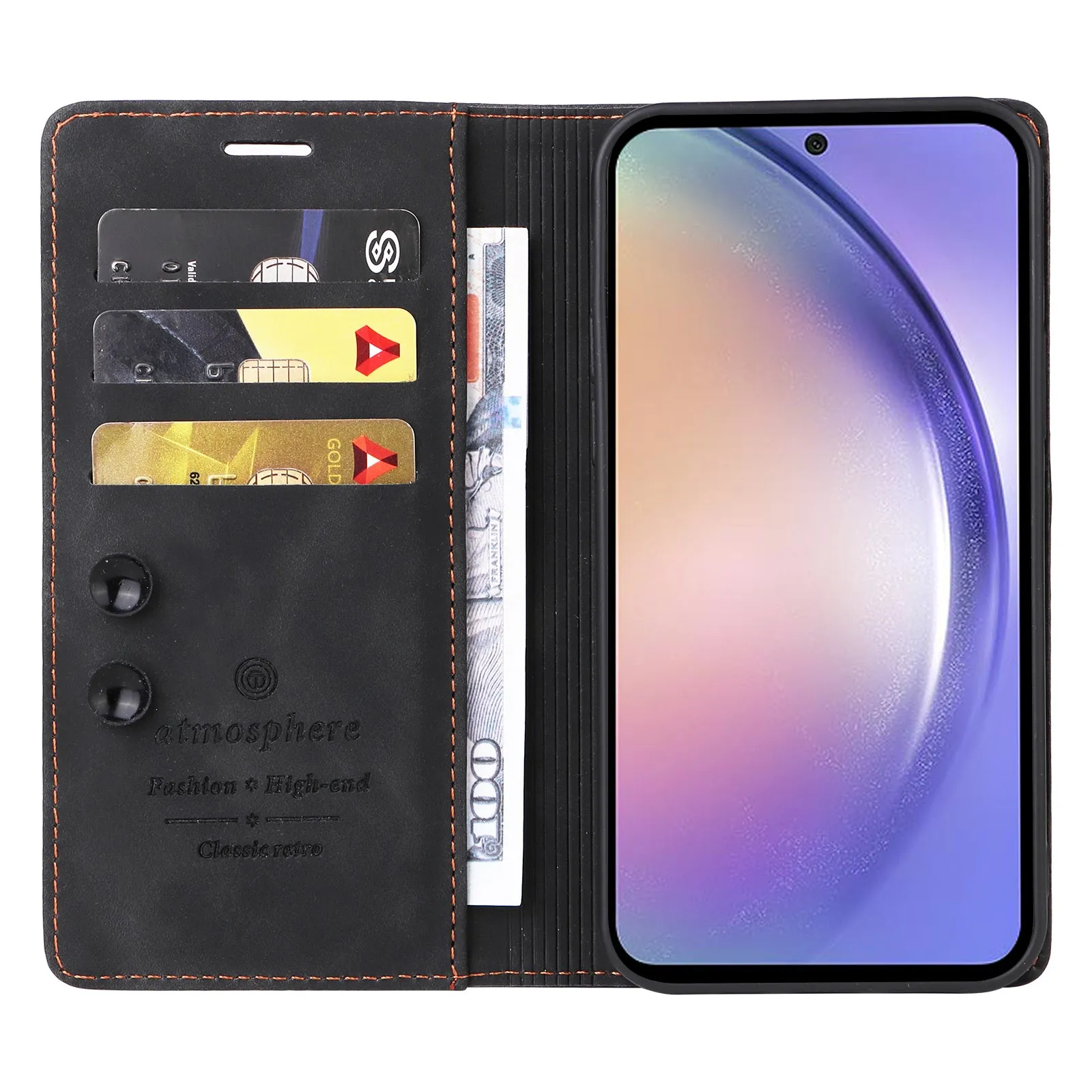 006 Series For Samsung Galaxy A54 5G Case Leather Wallet Phone Cover with Sucker Closure