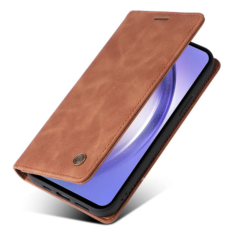 006 Series For Samsung Galaxy A54 5G Case Leather Wallet Phone Cover with Sucker Closure