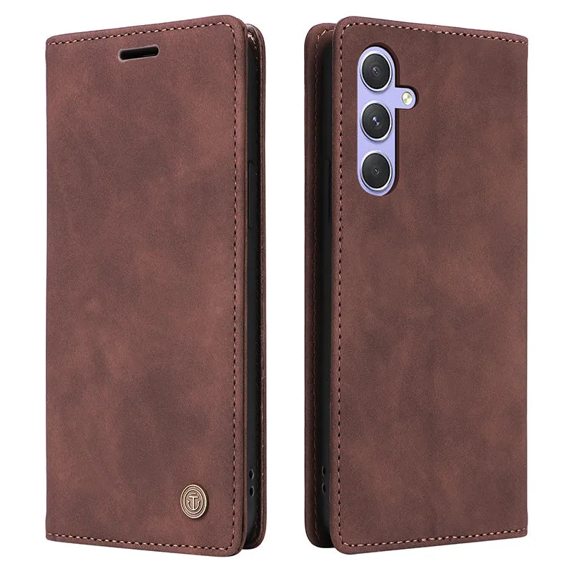 006 Series For Samsung Galaxy A54 5G Case Leather Wallet Phone Cover with Sucker Closure