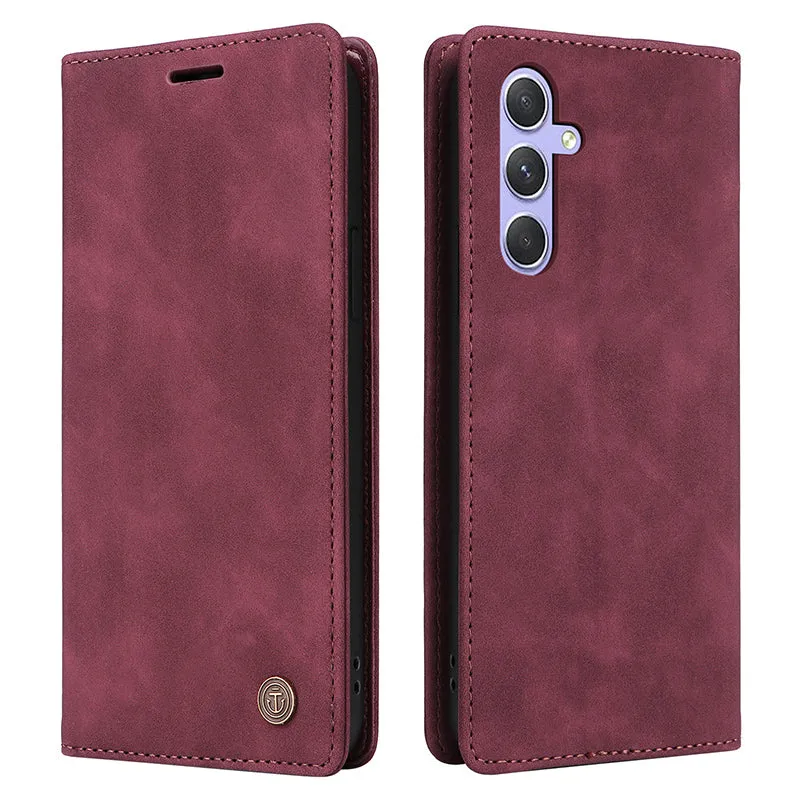 006 Series For Samsung Galaxy A54 5G Case Leather Wallet Phone Cover with Sucker Closure