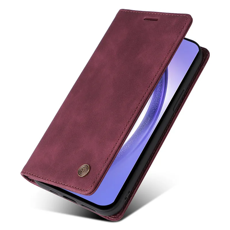 006 Series For Samsung Galaxy A54 5G Case Leather Wallet Phone Cover with Sucker Closure