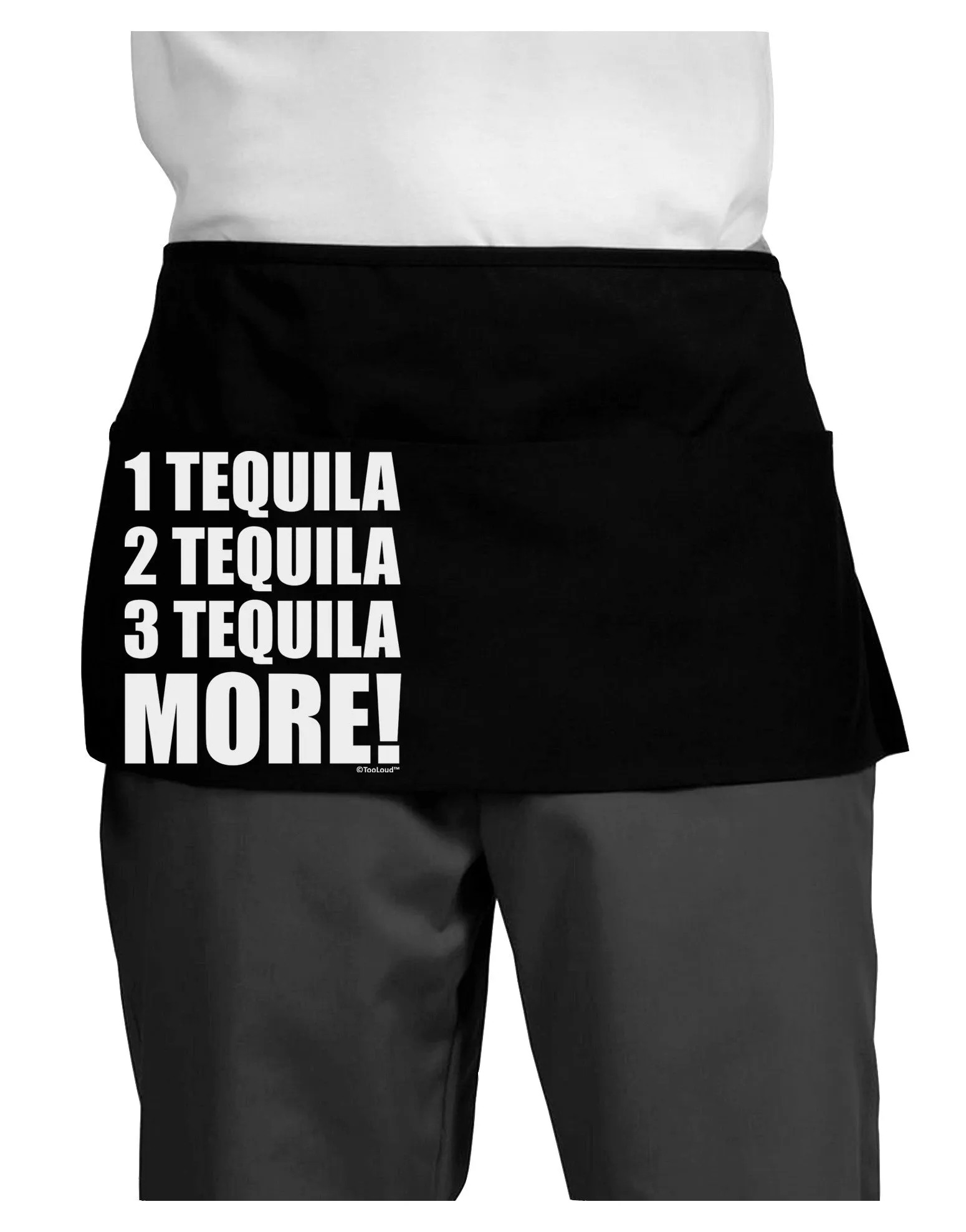 1 Tequila 2 Tequila 3 Tequila More Dark Adult Mini Waist Apron, Server Apron by TooLoud