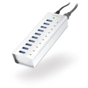 10 Port USB Hub with Charging - Aluminium Unibody with Power - Prime Series