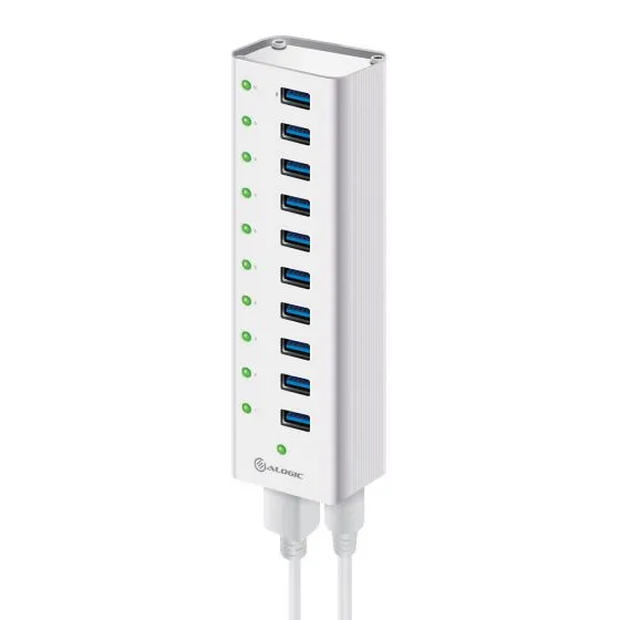 10 Port USB Hub with Charging - Aluminium Unibody with Power - Prime Series