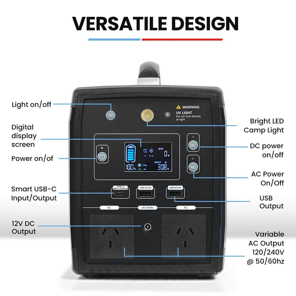 1000W Solar Generator Power Station, 515Wh, LED Display - Genpower