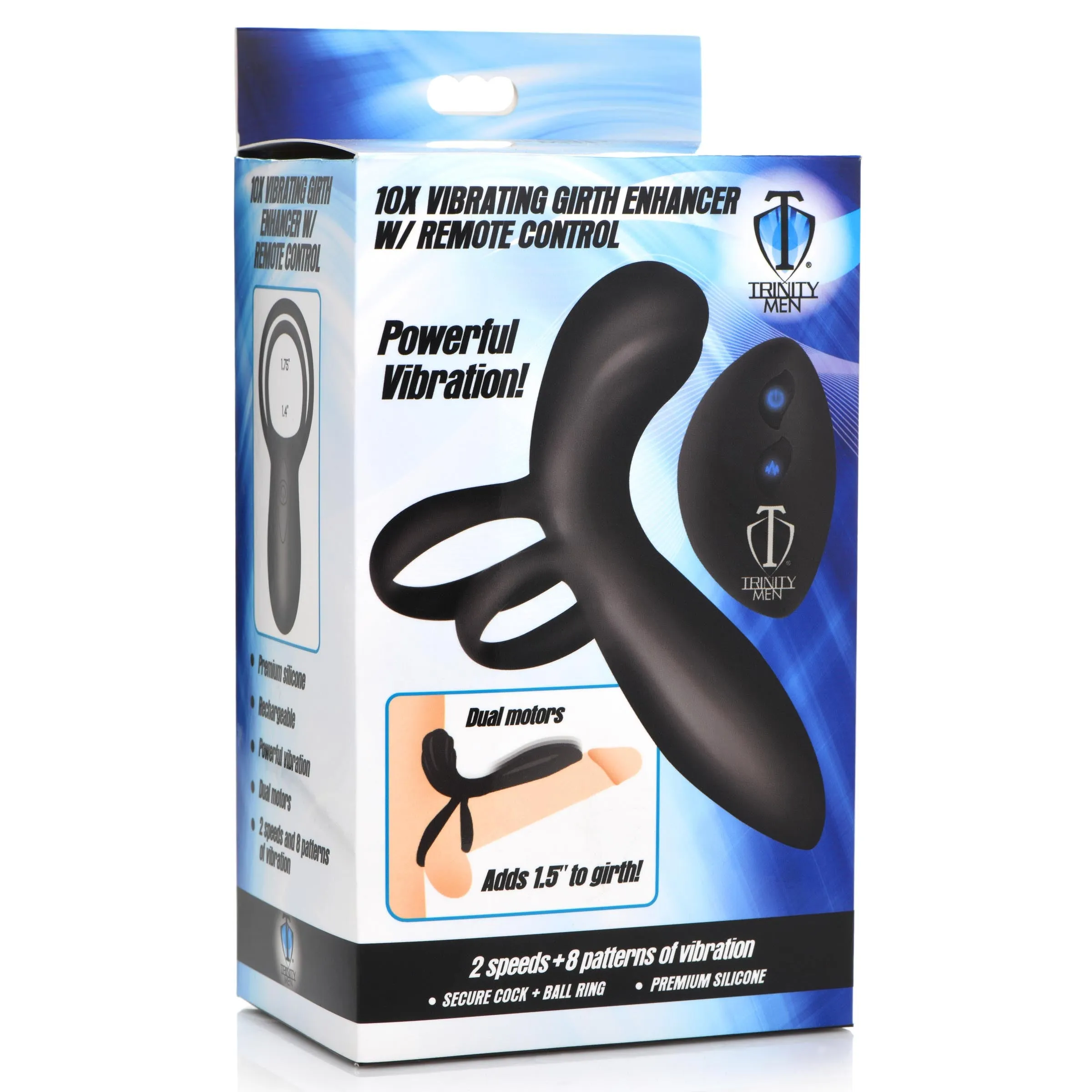 10x Silicone Vibrating Girth Enhancer With Remote Control