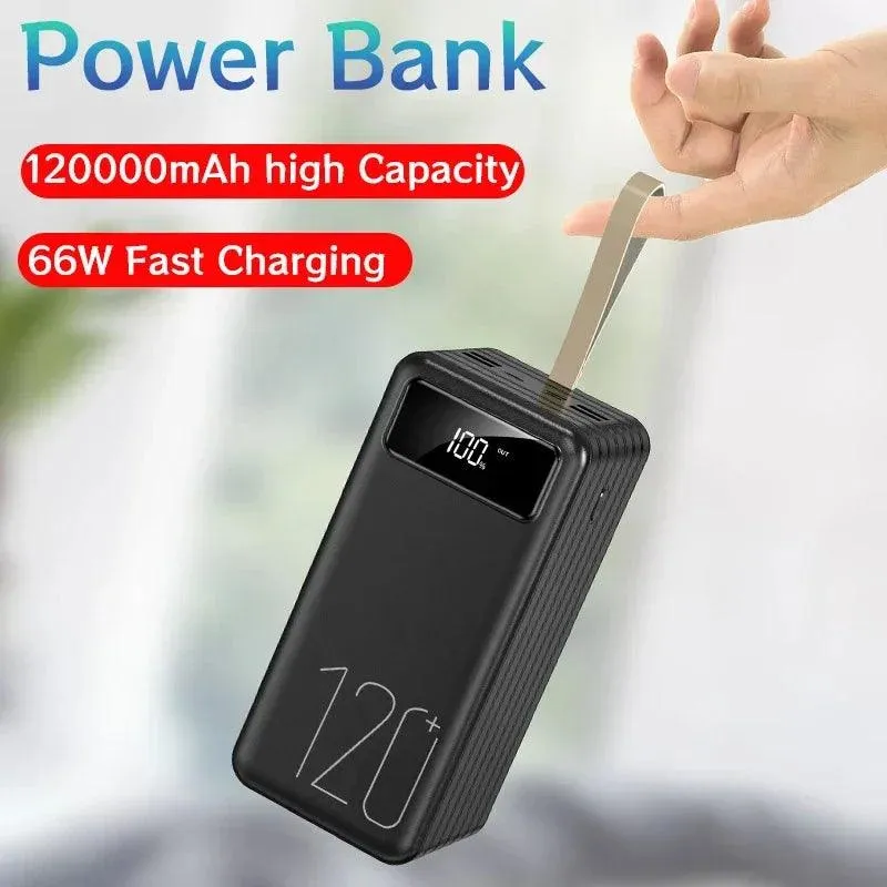 120Ah Mega Power Bank - High-Speed Portable Charger for iPhone & Huawei