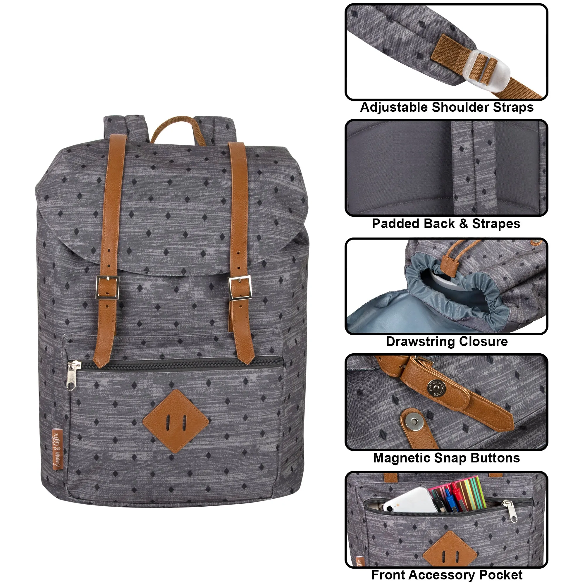 17-inch Printed Double Buckle Backpack