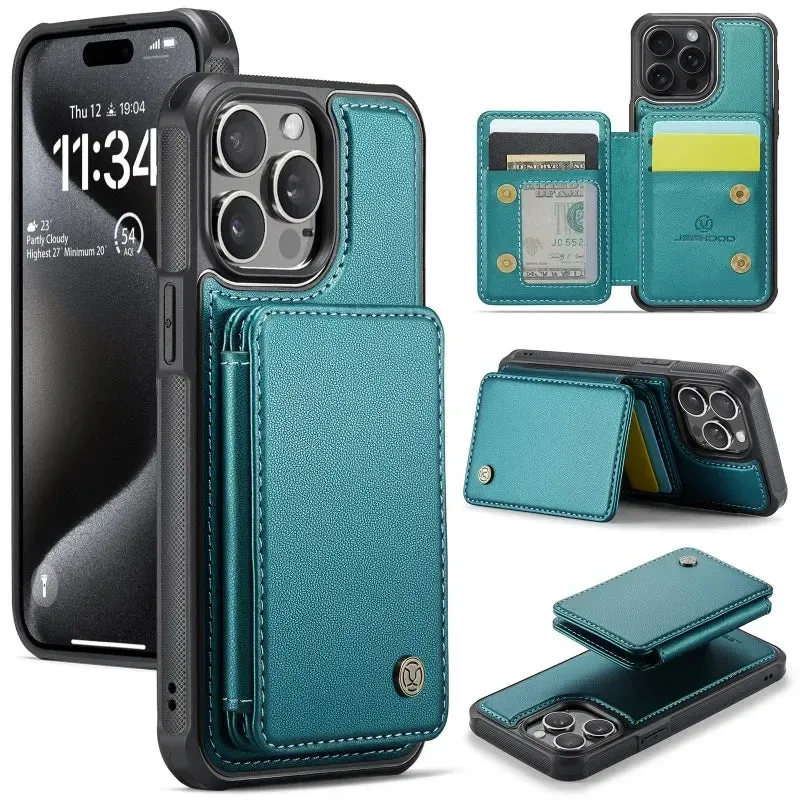 2-in-1 Detachable Magnetic Wallet Case for iPhone 16 15 14 13 12 11 Pro XS Max