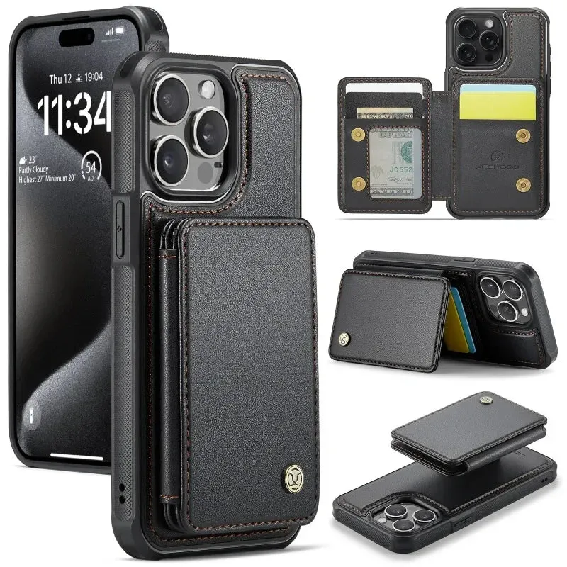 2-in-1 Detachable Magnetic Wallet Case for iPhone 16 15 14 13 12 11 Pro XS Max