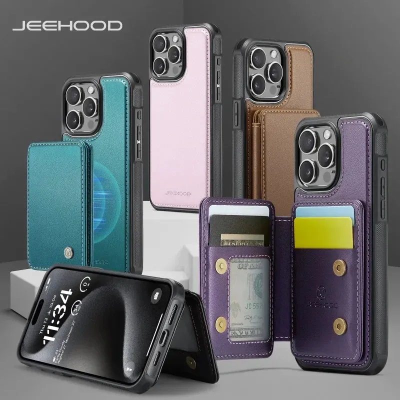 2-in-1 Detachable Magnetic Wallet Case for iPhone 16 15 14 13 12 11 Pro XS Max