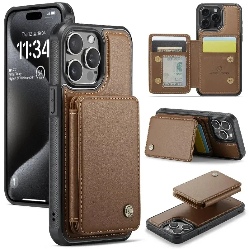 2-in-1 Detachable Magnetic Wallet Case for iPhone 16 15 14 13 12 11 Pro XS Max