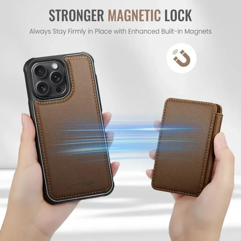 2-in-1 Detachable Magnetic Wallet Case for iPhone 16 15 14 13 12 11 Pro XS Max