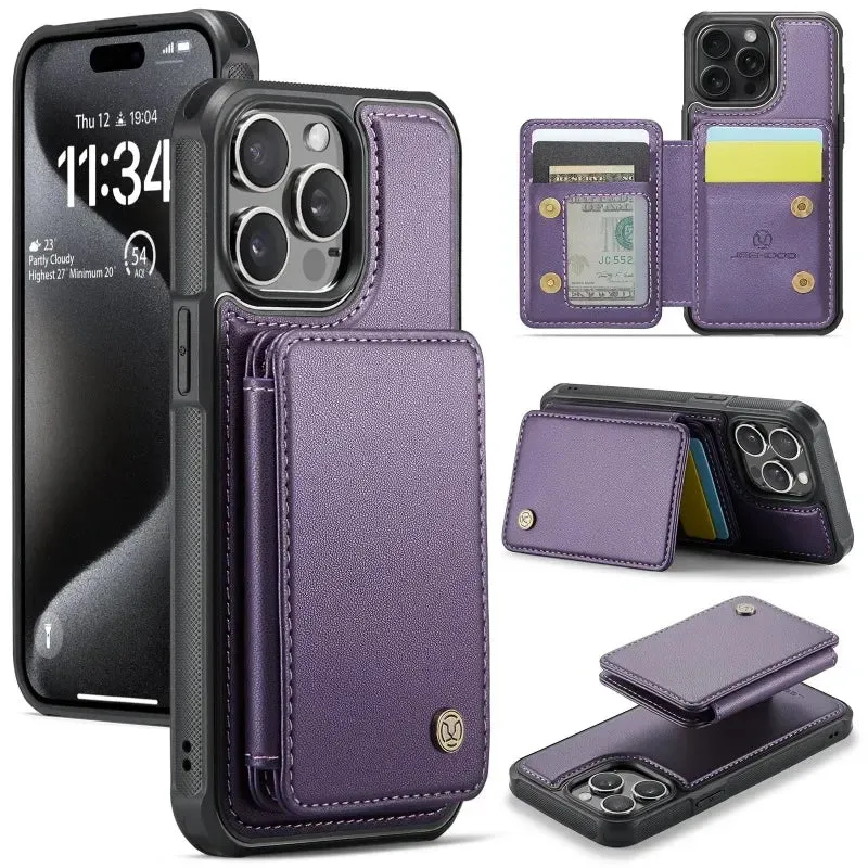 2-in-1 Detachable Magnetic Wallet Case for iPhone 16 15 14 13 12 11 Pro XS Max