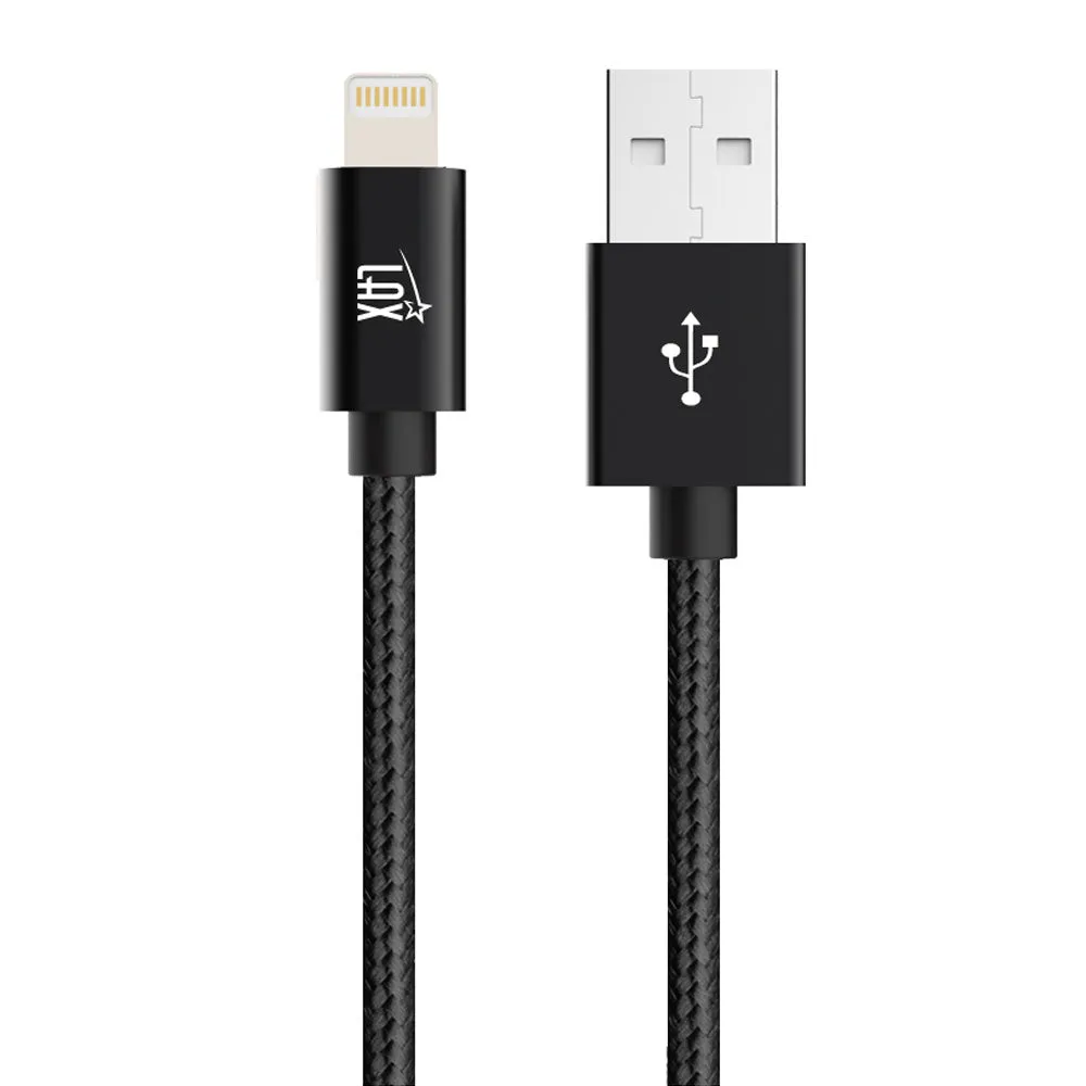 [2 Pack] iPhone charger, LAX Gadgets Lightning to USB Braided Cable (4ft) for iPhone 6s 6 Plus 5s 5c 5, iPad Pro Air 2, mini [Apple MFi Certified] (Gray)