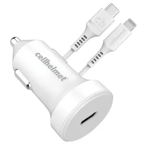 20-Watt Single-USB Power Delivery Car Charger with USB-C(R) to Lightning(R) Round Cable, 3 Feet