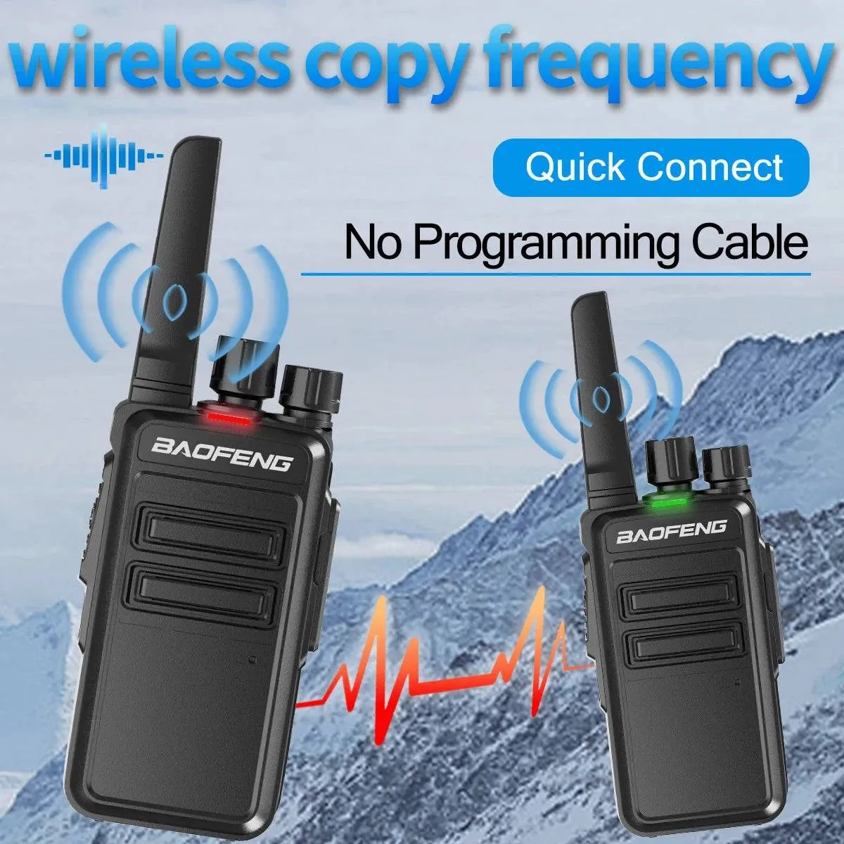 2PCS Baofeng AR-12 Mini Walkie Talkie Wireless Copy Frequency UHF 400-470MHz Type-C USB Long Range For BF-888S Two Way Ham Radio