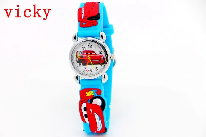 3D Cartoon Super Red Cars Watch For Kids Wrsitwatch