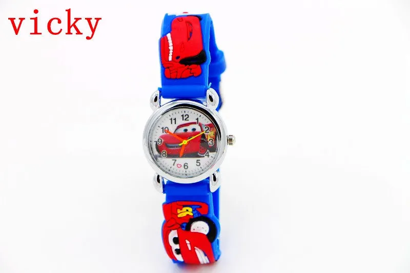 3D Cartoon Super Red Cars Watch For Kids Wrsitwatch