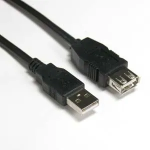 3Ft A-Male to A-Female USB2.0 Extension Cable Black