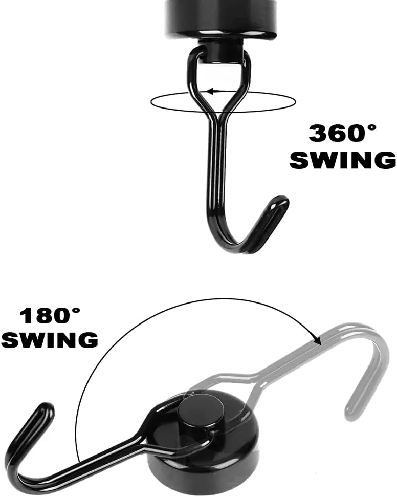 4Pcs Swivel Swing Strong Magnetic Hooks