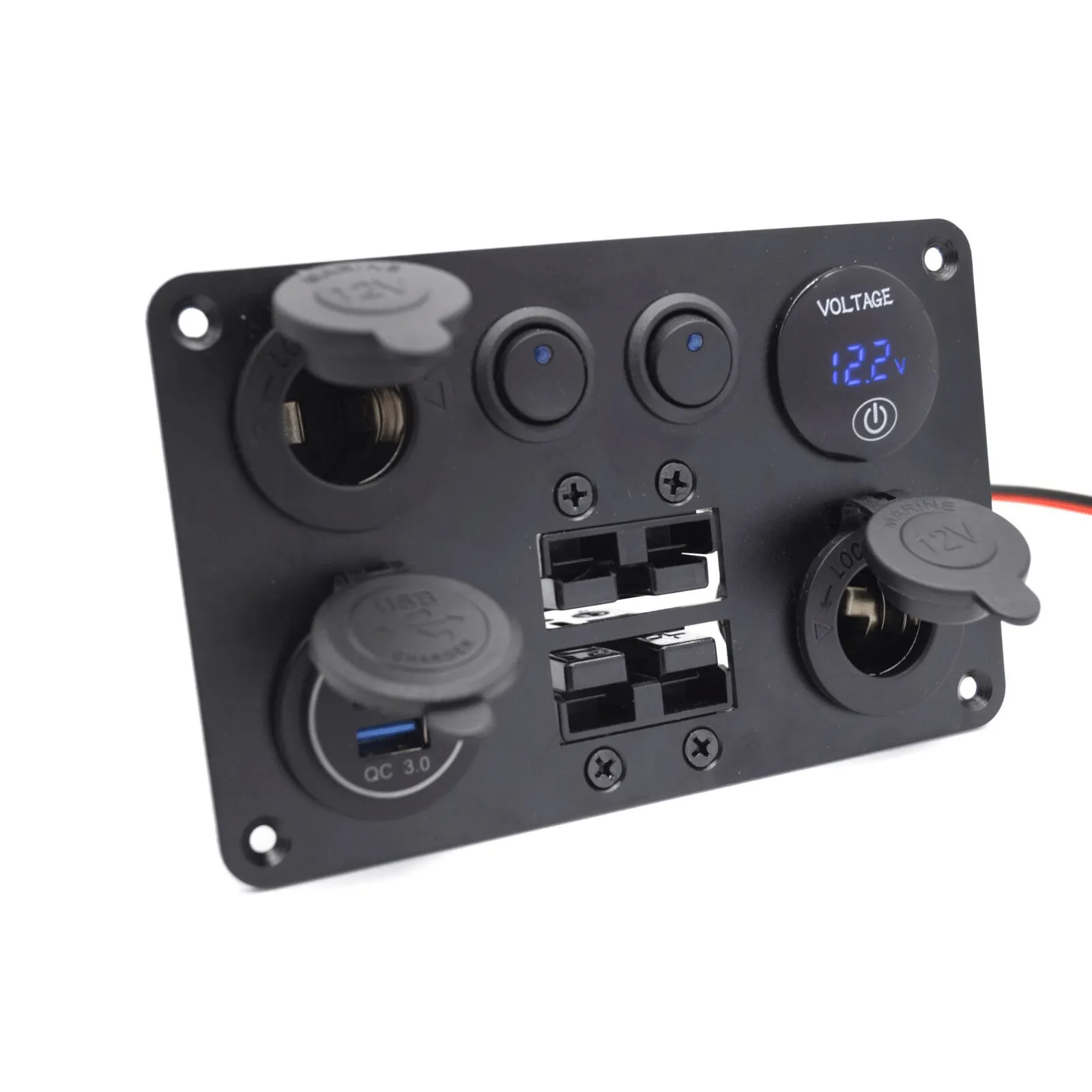 50A Anderson | Switch | USB | Voltage Meter | Flush Mount Panel