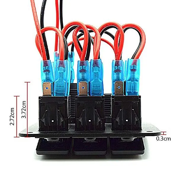 6 Switch Panel with Voltmeter & Dual USB Charger