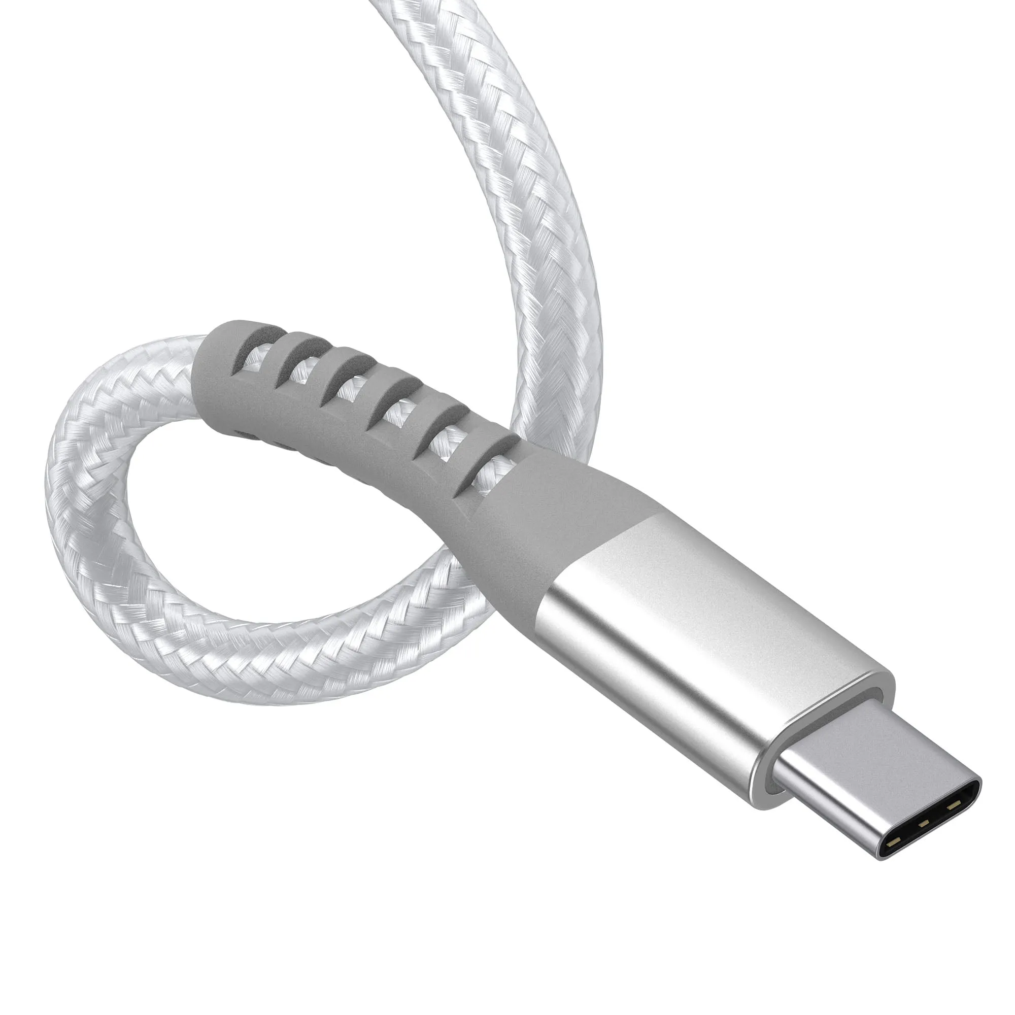 6ft Kevlar USB-C Nylon Braided Cable - Alpine White