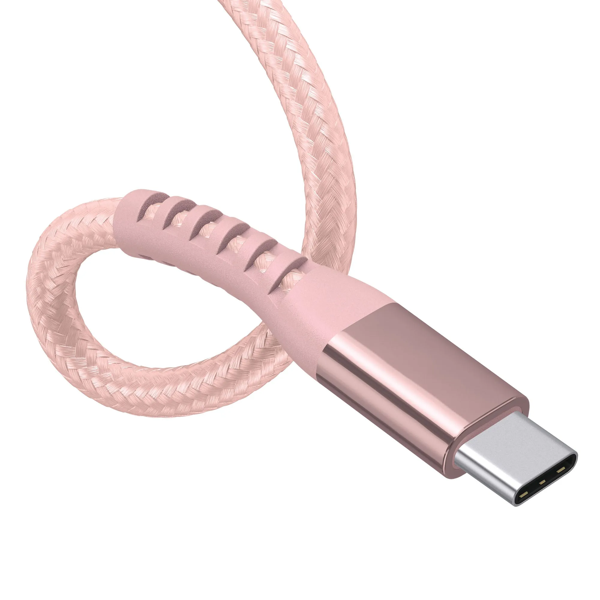 6ft Kevlar USB-C Nylon Braided Cable - Rose Gold