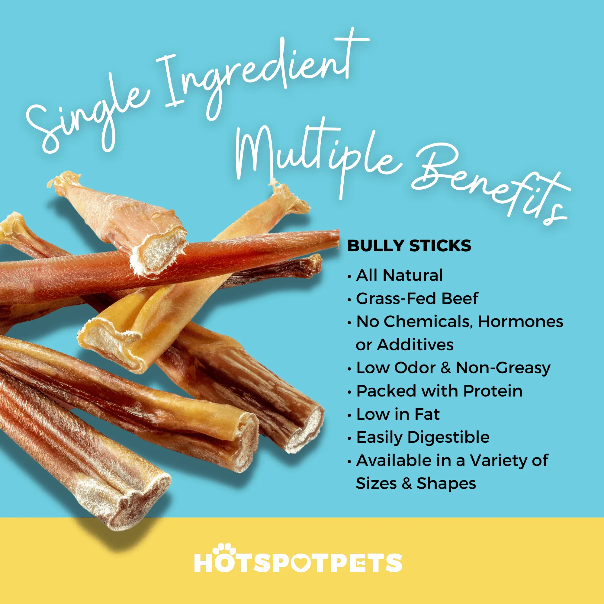 6" Standard Bully Sticks for Small & Medium Dogs