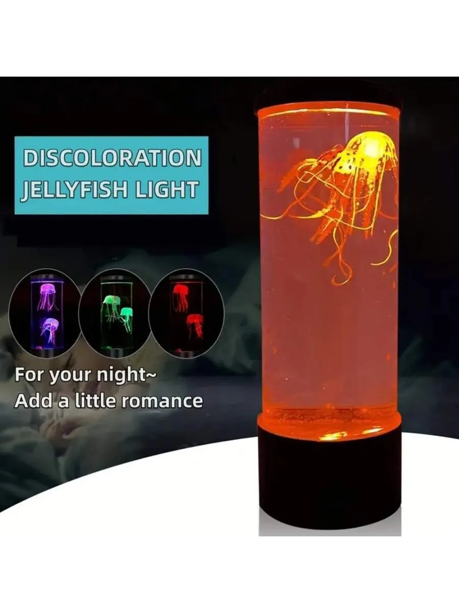 8 Inch Black Abs Led Mood Lamp With Color-changing Jellyfish Modes