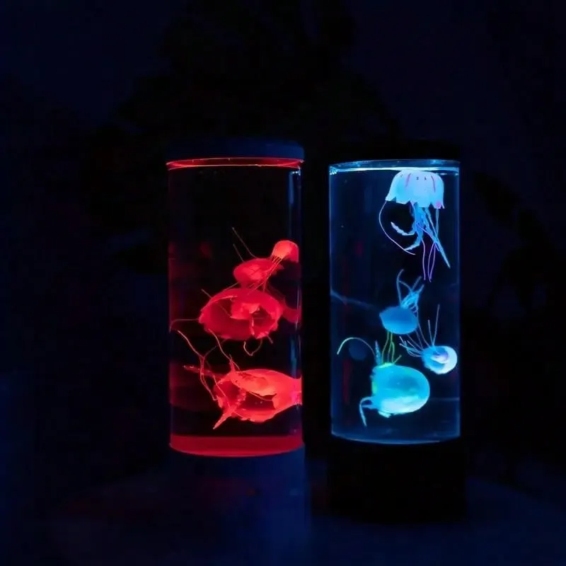 8 Inch Black Abs Led Mood Lamp With Color-changing Jellyfish Modes