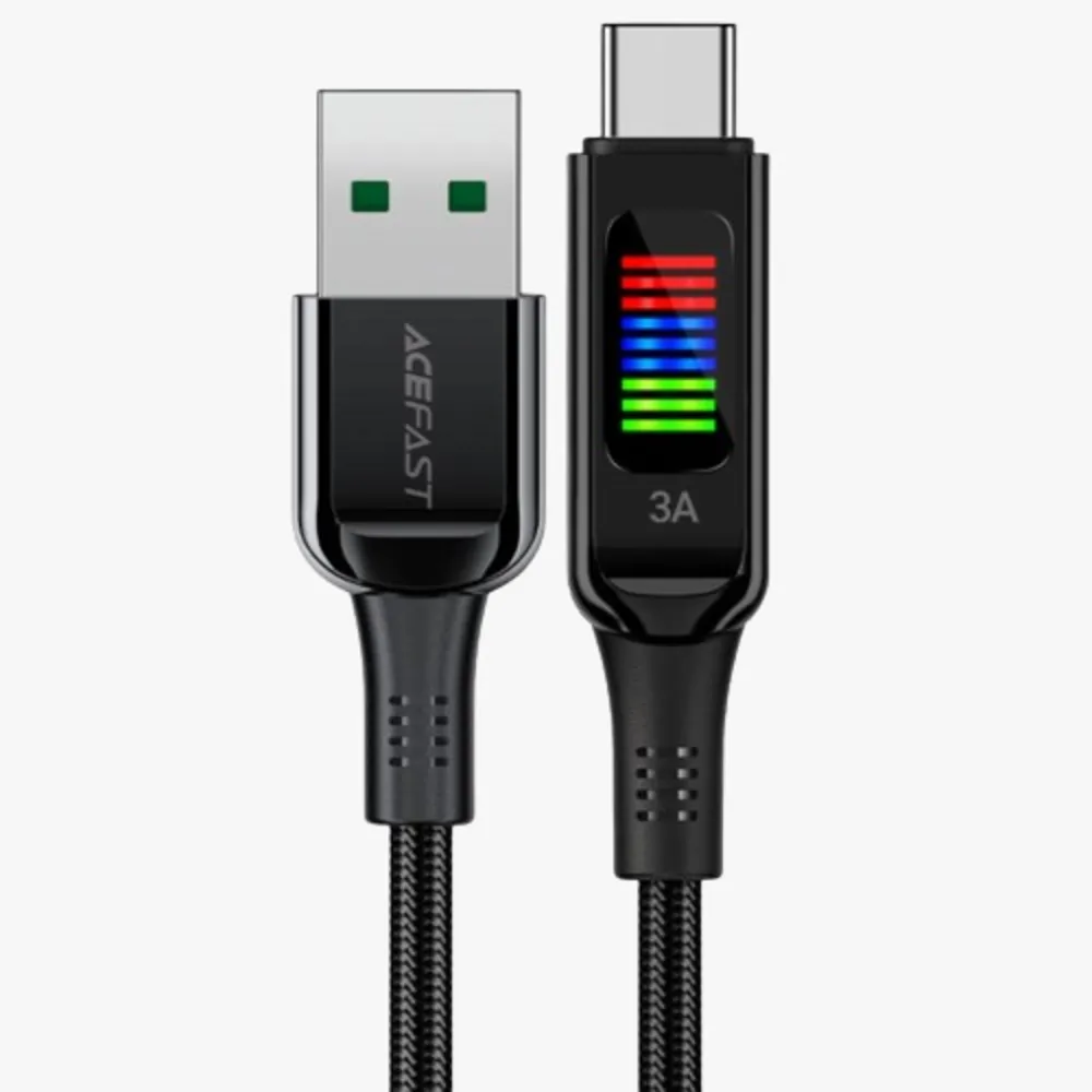 Acewire Pro C7-04 USB-A to USB-C Cable 60W 1.2M - Black