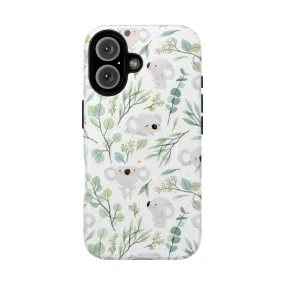 Adorable Koala and Eucalyptus Pattern Magnetic Tough Phone Case