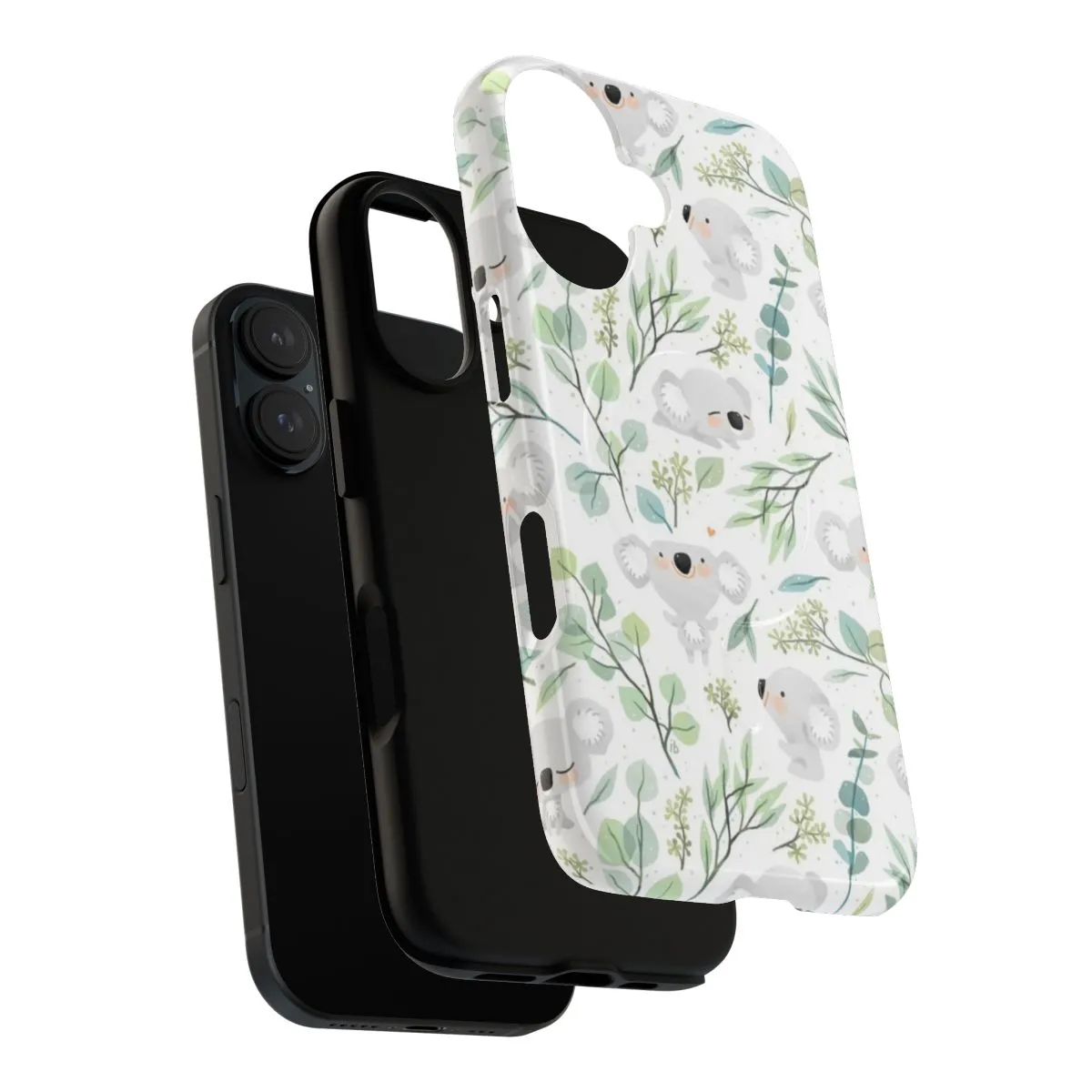 Adorable Koala and Eucalyptus Pattern Magnetic Tough Phone Case