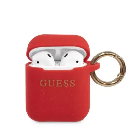 Airpods 1/2 - Silicone Red Glitter - Guess