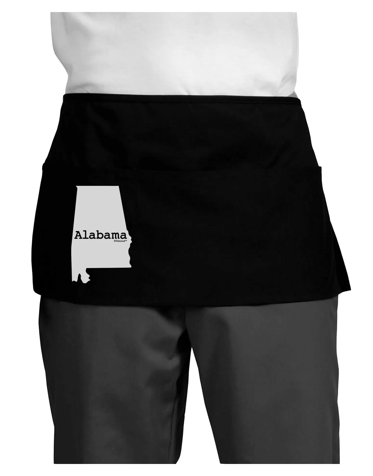 Alabama - United States Shape Dark Adult Mini Waist Apron, Server Apron by TooLoud