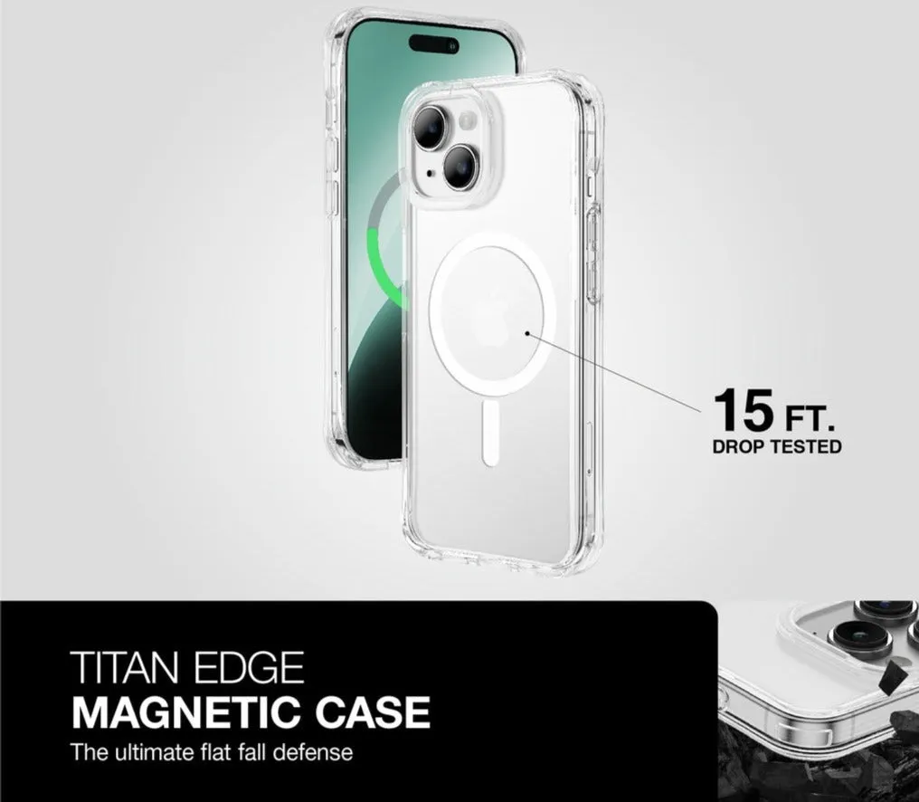 AmazingThing Titan Edge Magsafe Drop Proof Case for iPhone 15- Clear