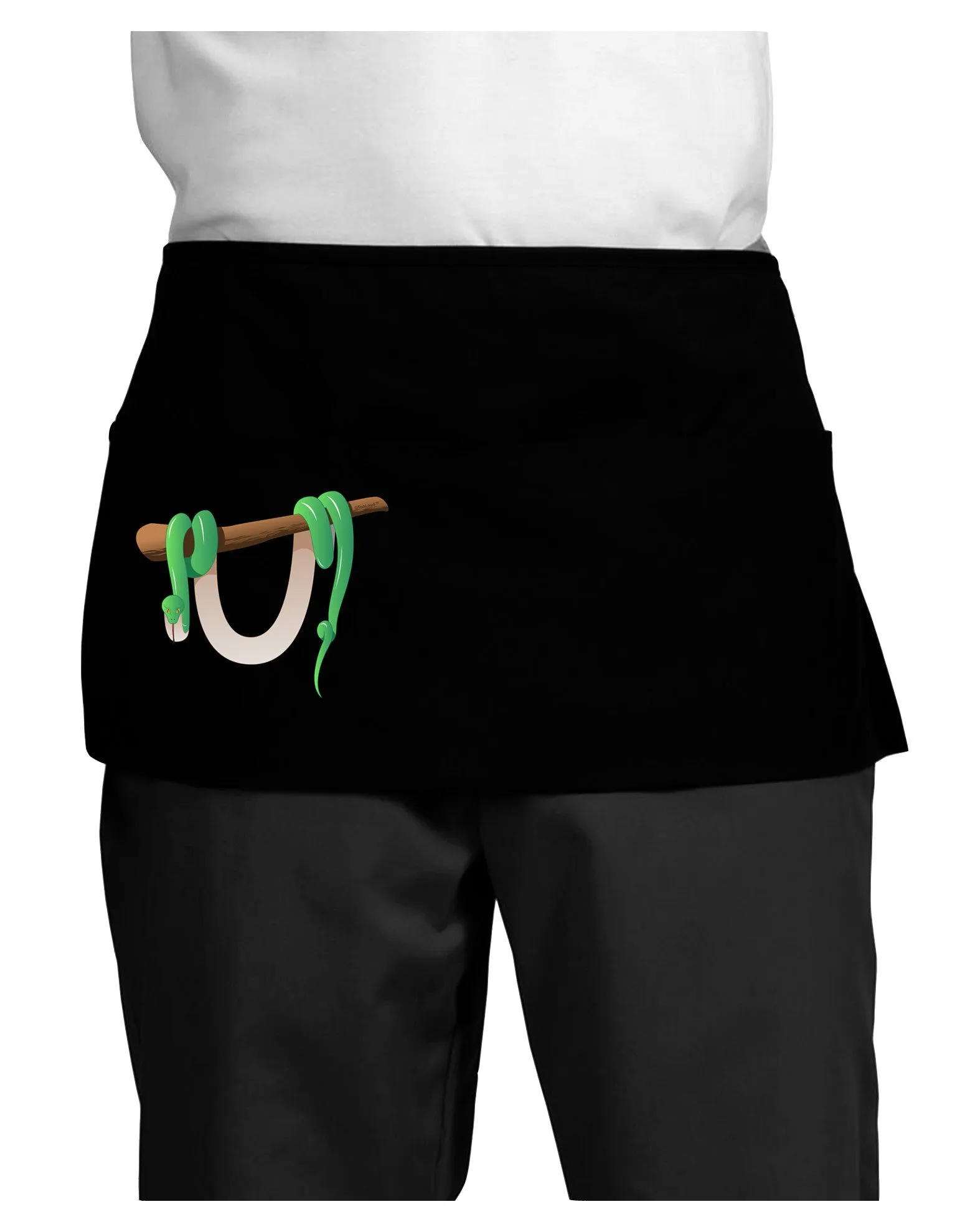 Anaconda Design Green Dark Adult Mini Waist Apron, Server Apron