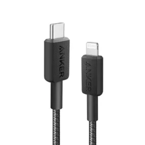 Anker 322 USB-C to Lightning Cable Braided (0.9m/3ft) -Black A81B5H11