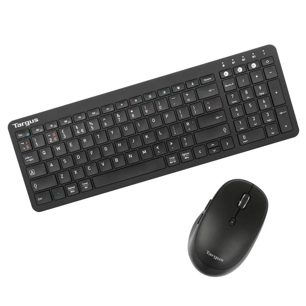 Antimicrobial Universal Midsize Bluetooth Keyboard (UK) and Midsize Comfort Multi-Device Antimicrobial Wireless Mouse Bundle