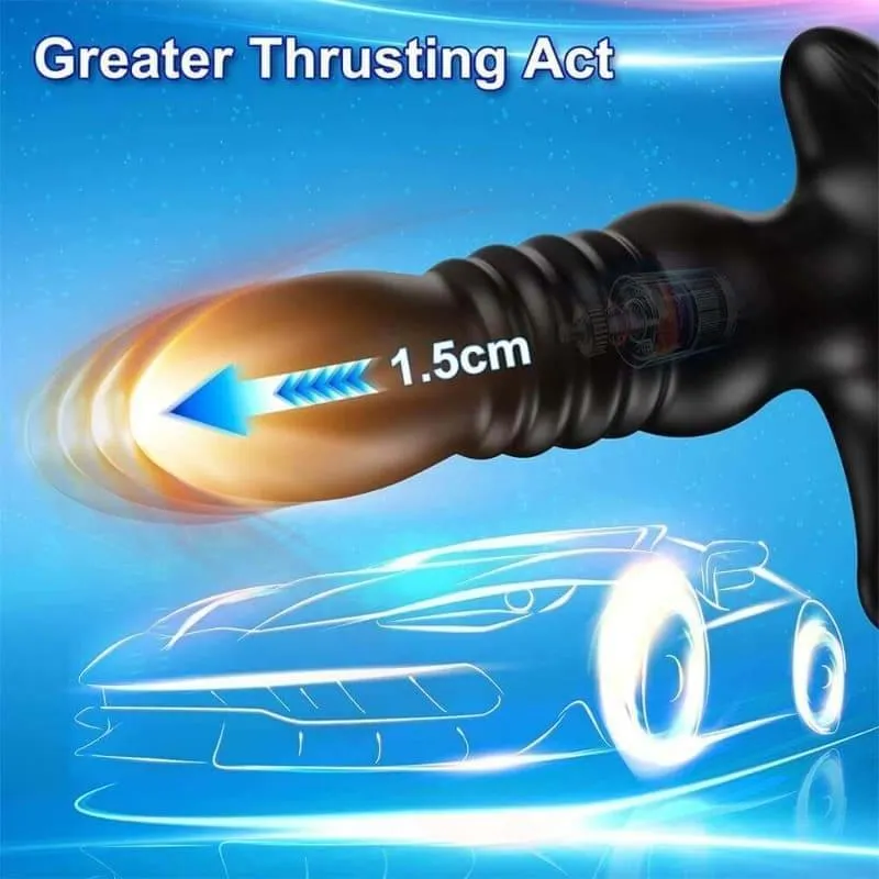 App Control Anal Plug Vibrator with 9 Thrusting & Vibrating Modes