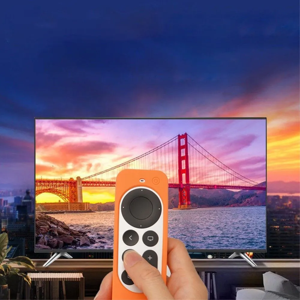 Apple TV 4K (2021) remote controller / AirTag silicone cover - Orange