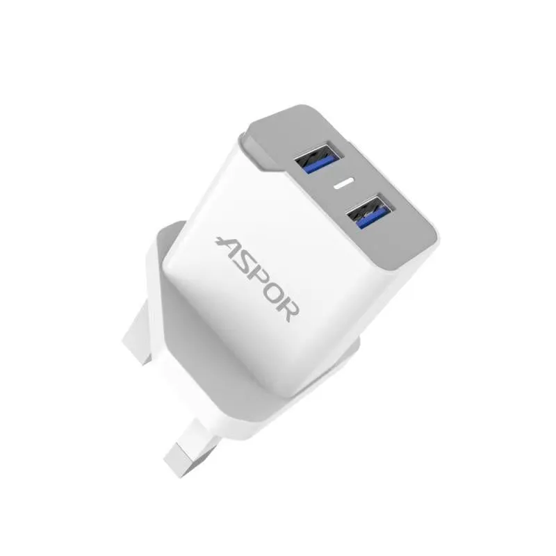 Aspor A823 Charger With Lightning Cable - USB / Lightning / White